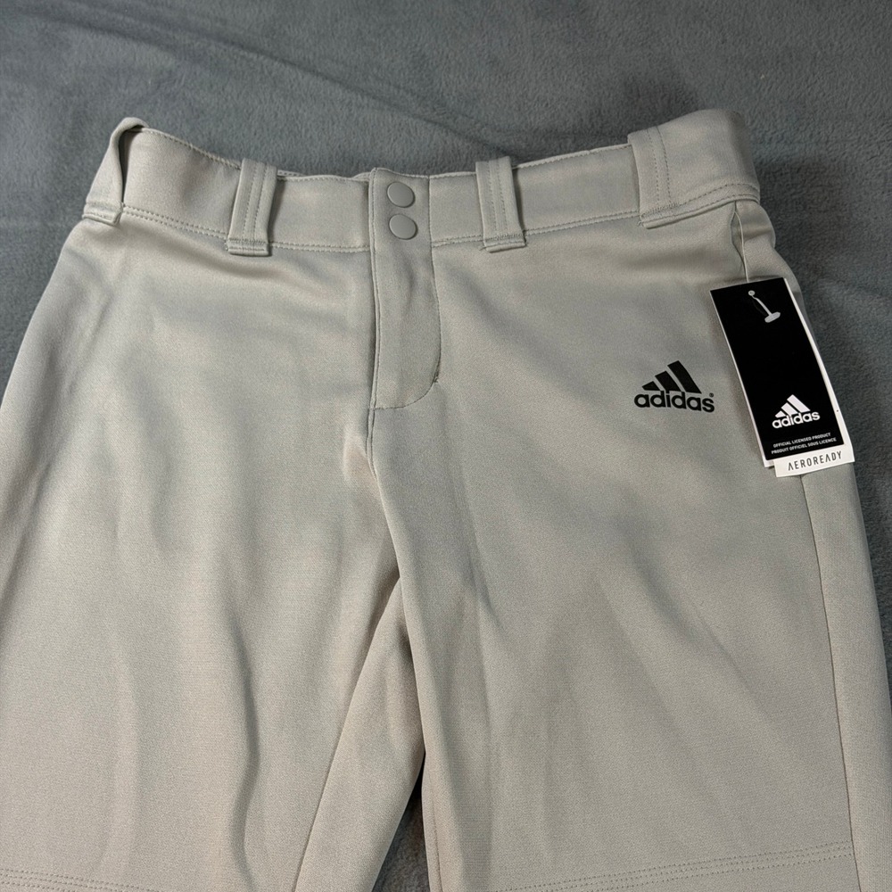 Adidas Womens Softball Belted Pant Grey Aeroready Classic Fit WBA12009 Small NWT